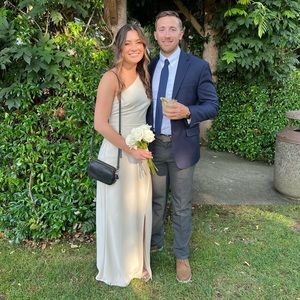 Beautiful and NEW BHLDN champagne bridesmaid dress one shoulder! Size 4!